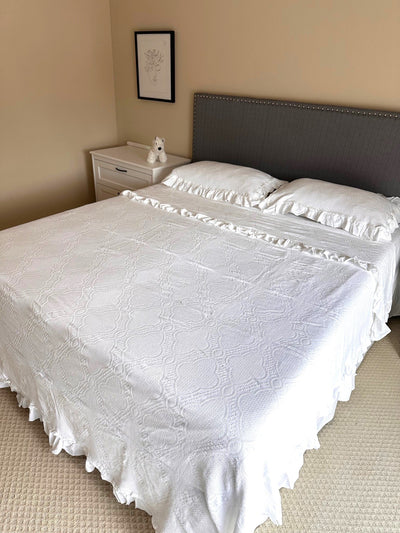 Cotton White Lace Bedspread