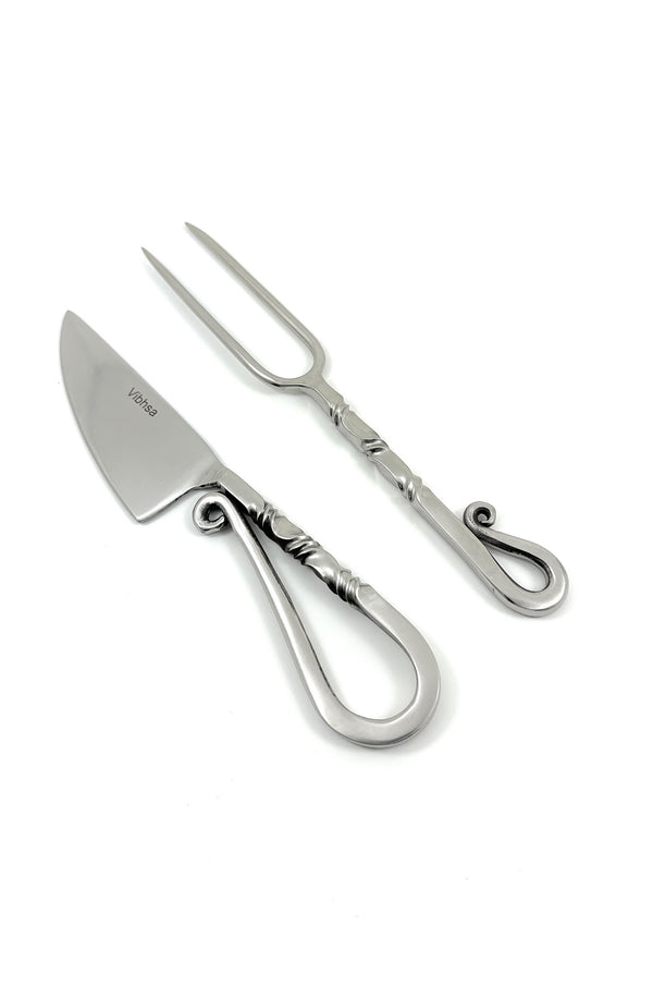 Designer Stainless Steel Carving Knife & Fork Set of 2