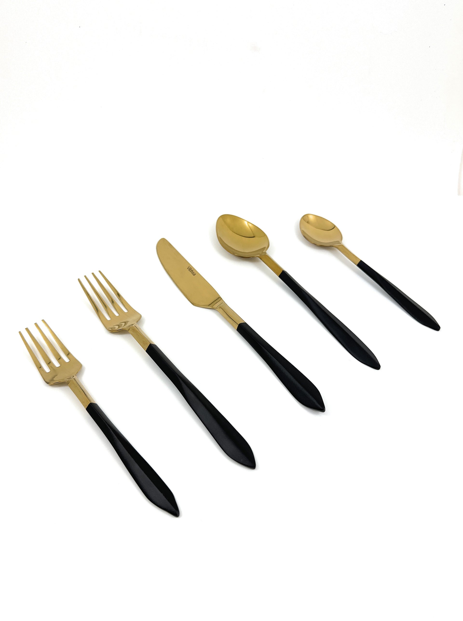 Stainless Steel Mette Black and Golden Flatware set of 20