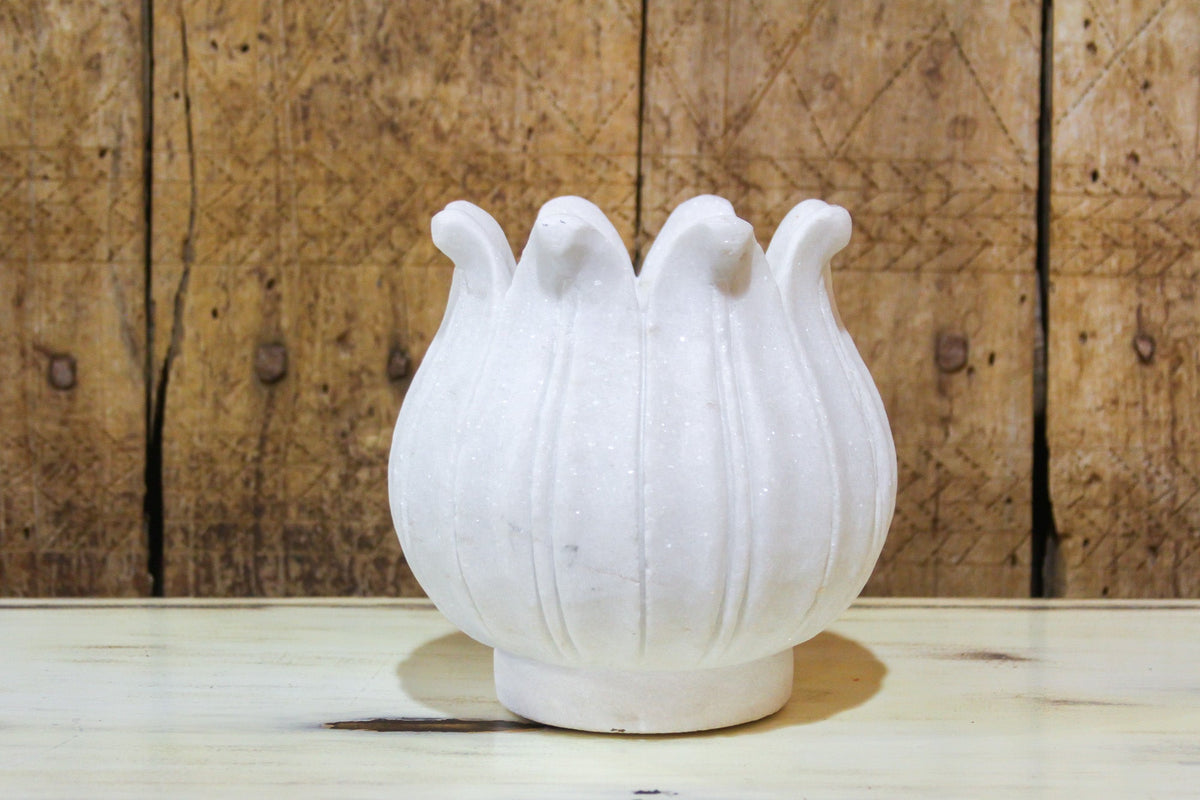Marble Lotus Bud Vase