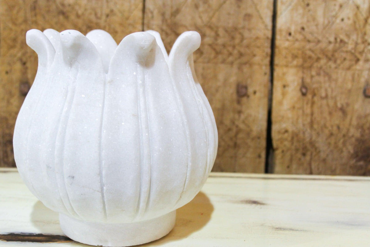 Marble Lotus Bud Vase