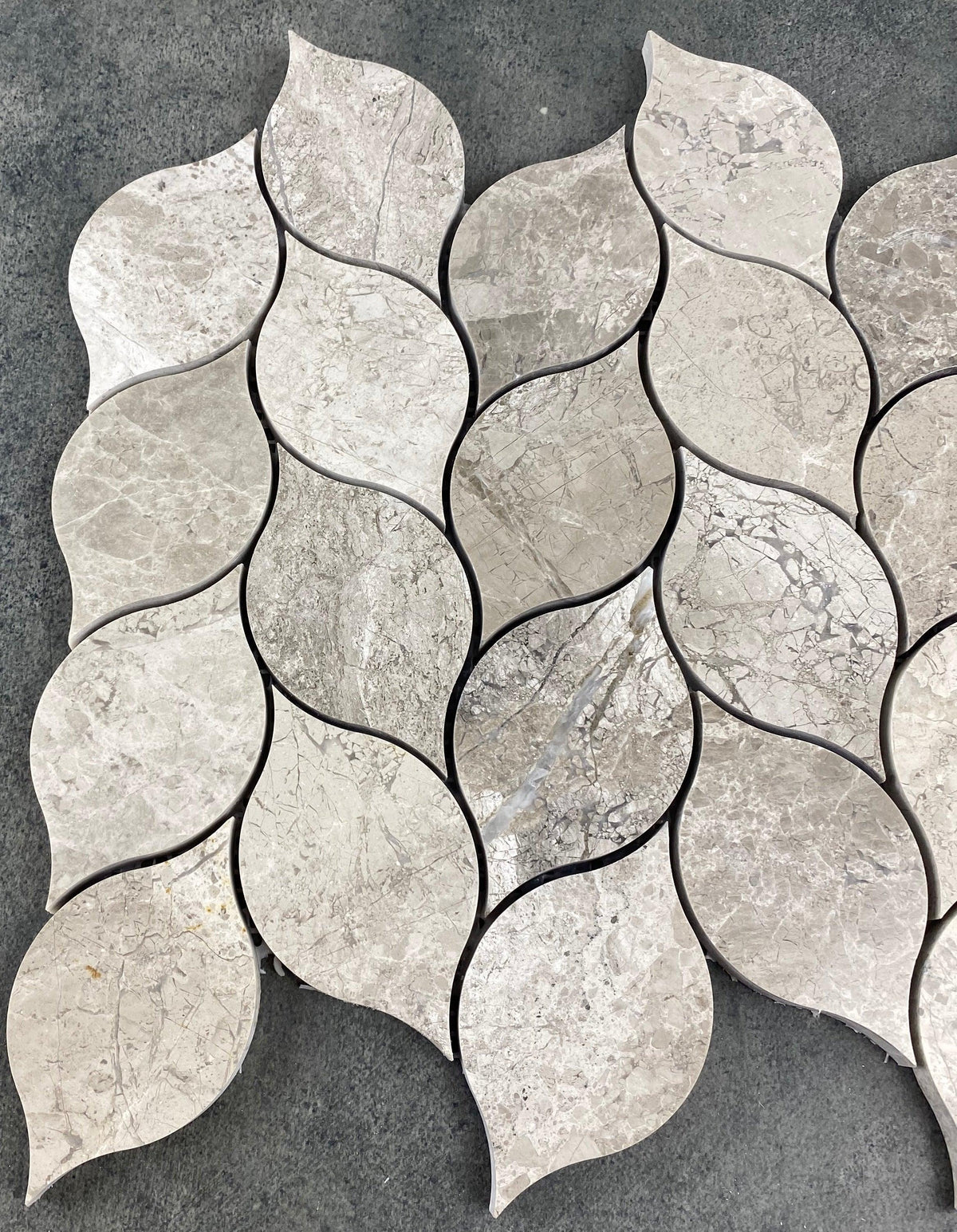 Silver Shadow Marble Leaf Design on 12