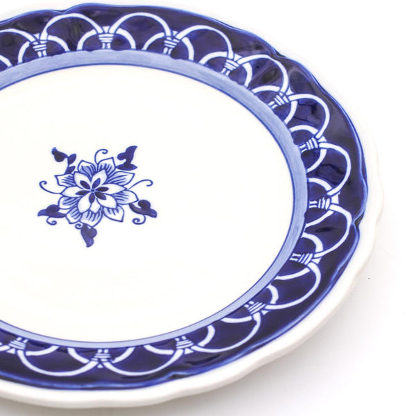 Blue Garden 4 Piece Hand-painted Dinner Plates