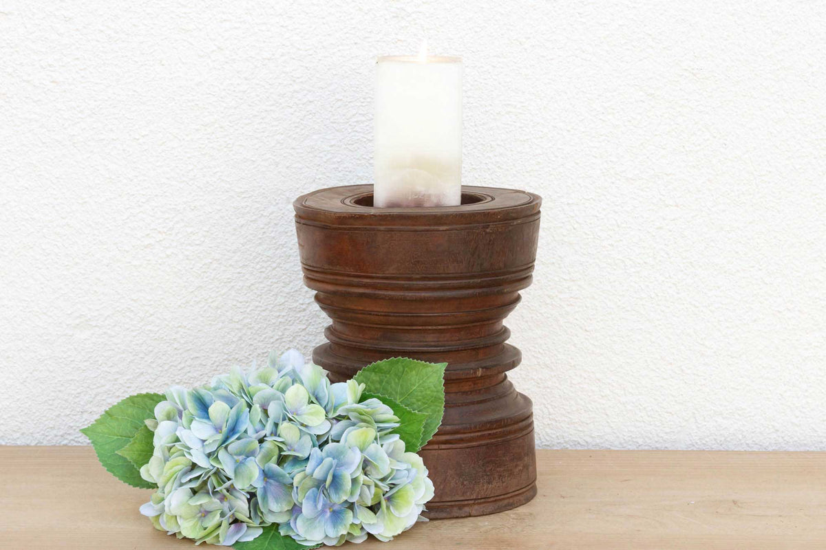 Antique Rice Grinder Candle Holder