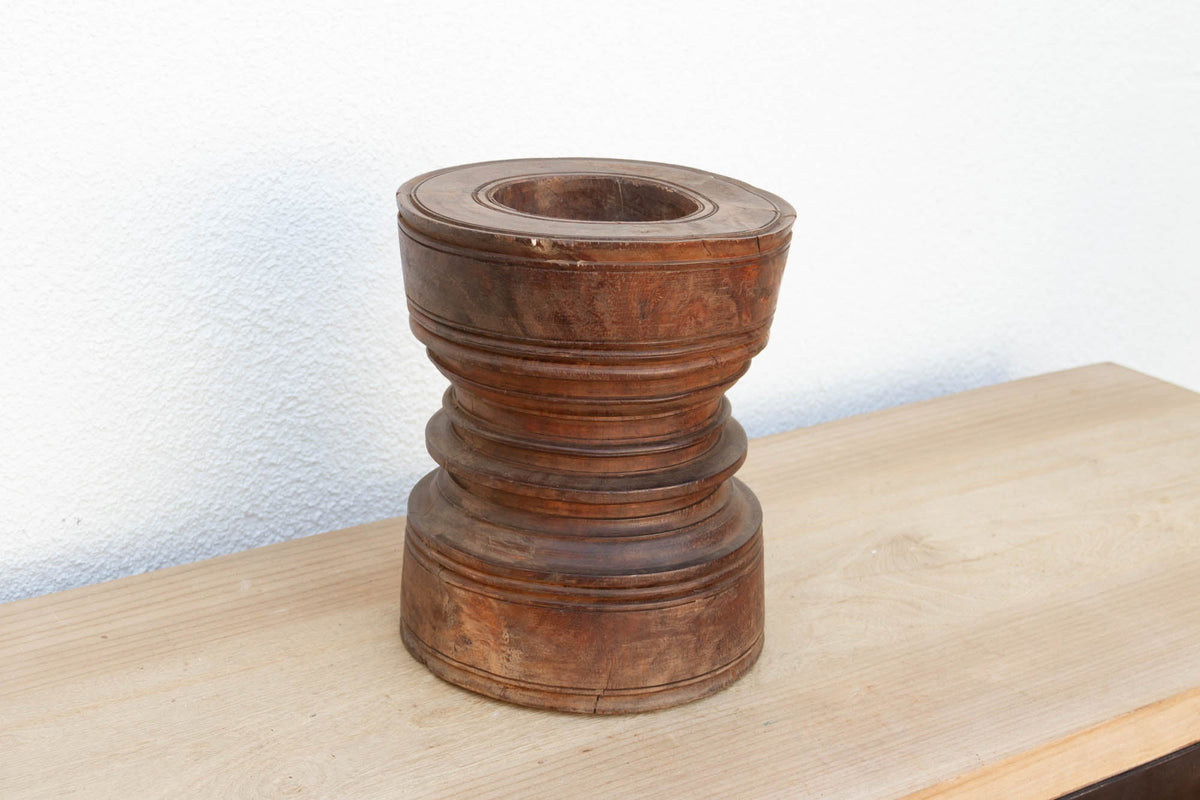 Antique Rice Grinder Candle Holder