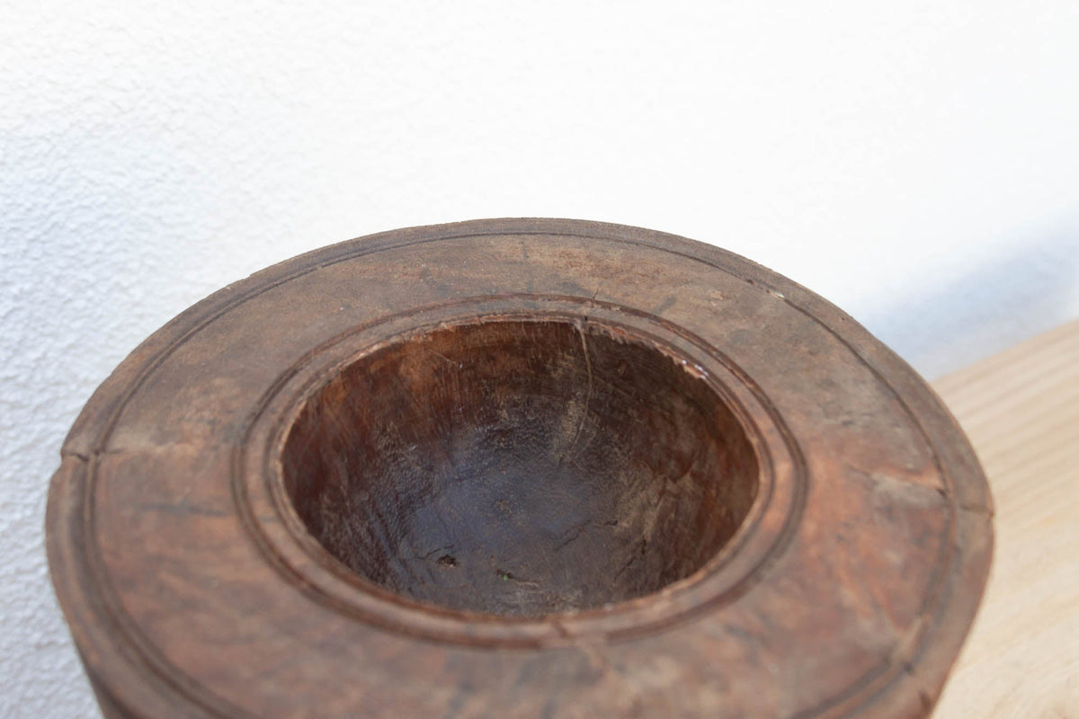 Antique Rice Grinder Candle Holder