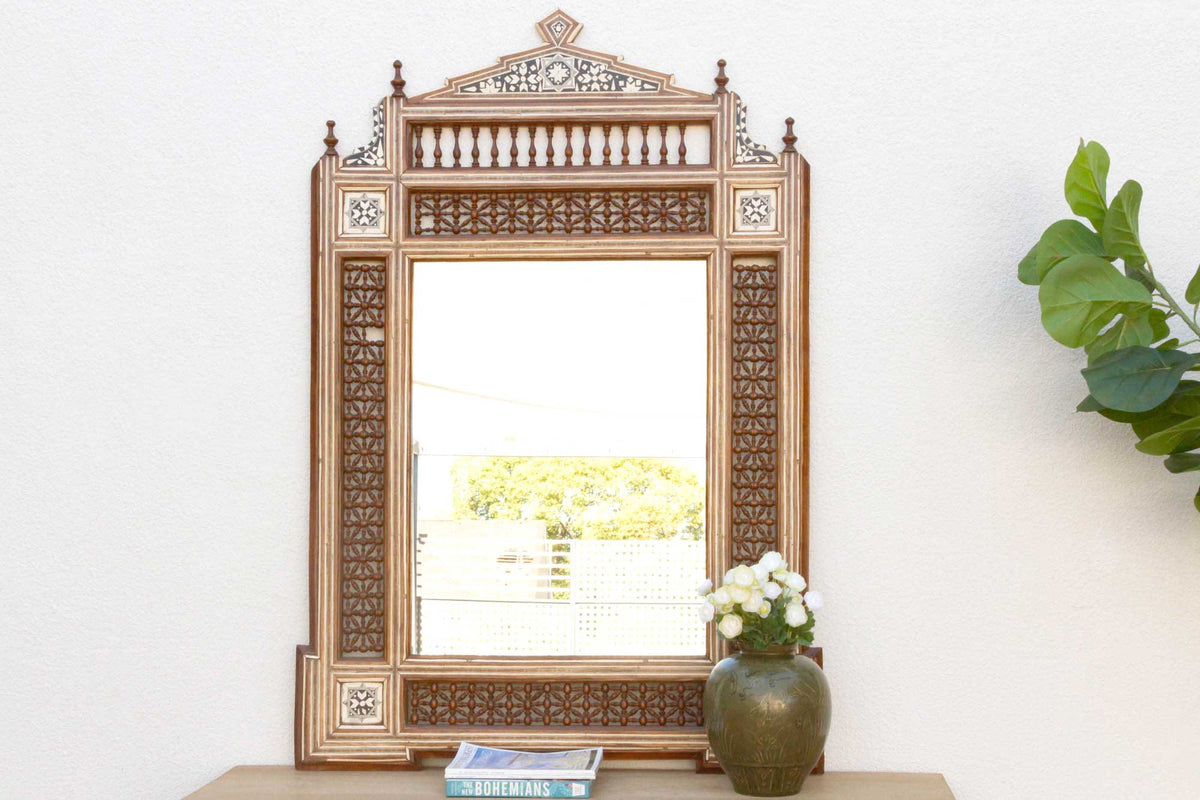 Mid-Century Moorish Inlaid Mirror