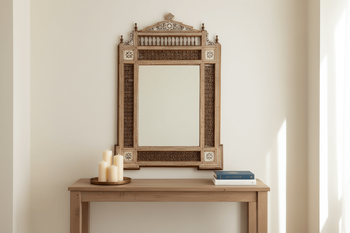 Mid-Century Moorish Inlaid Mirror