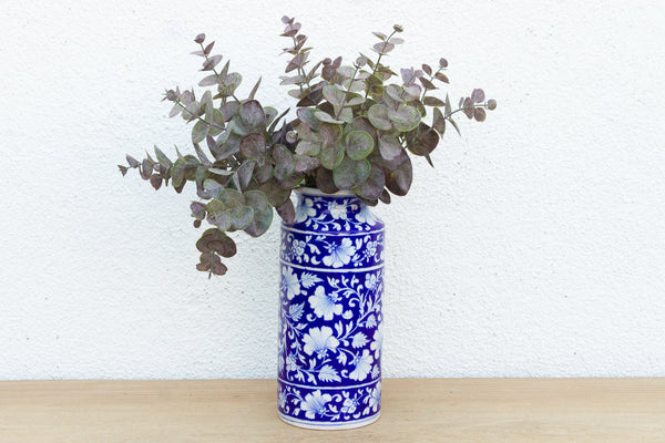 Blue & White Jaipur Pottery Vase