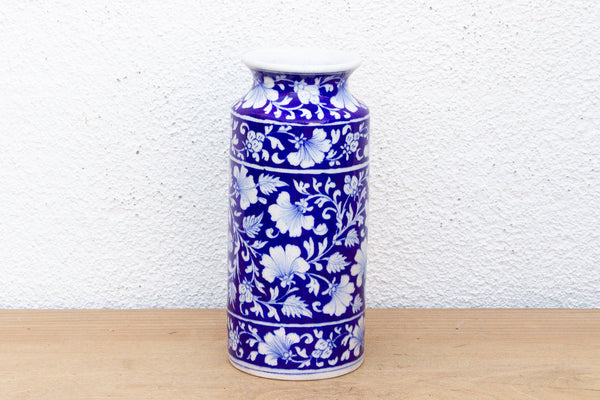 Blue & White Jaipur Pottery Vase