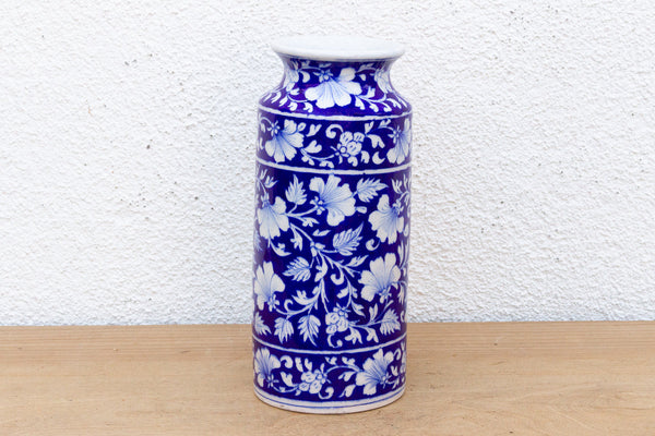 Blue & White Jaipur Pottery Vase