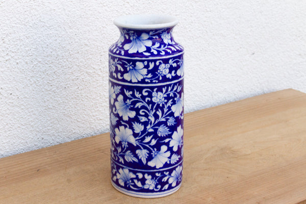 Blue & White Jaipur Pottery Vase