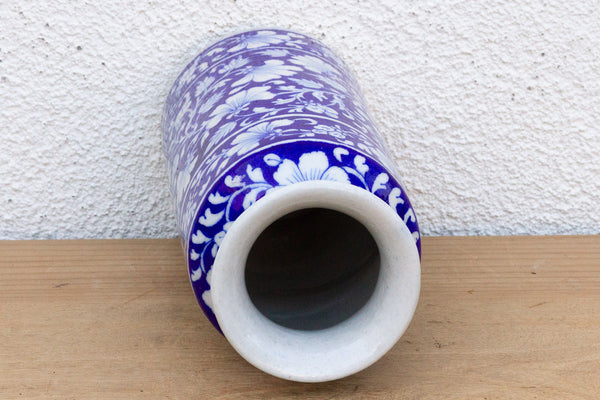Blue & White Jaipur Pottery Vase