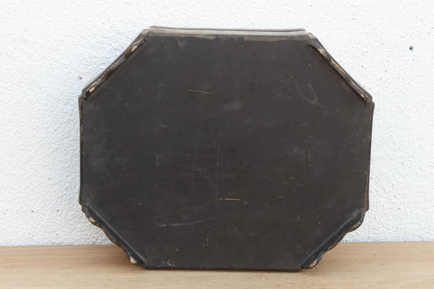 Large Vintage Black & Gold Chinoiserie Box
