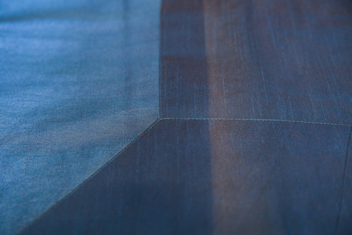 Blue Silk Blend Duvet Cover