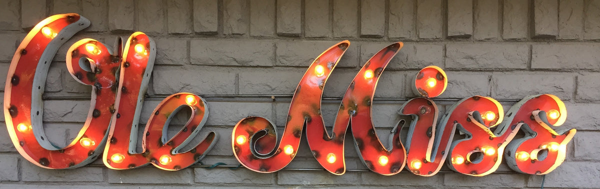 Ole Miss Lighted Recycled Metal Wall Decor