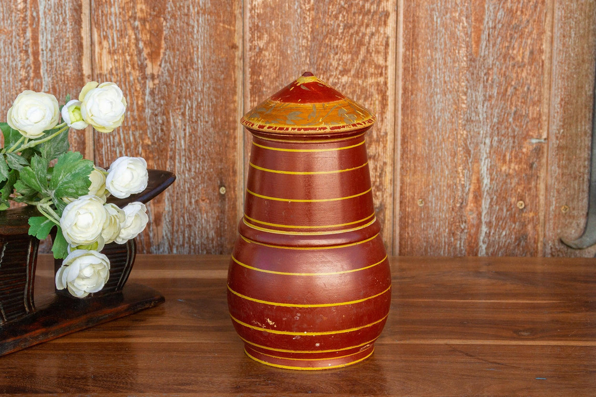 Shoni Polychrome Treen Lidded Pot