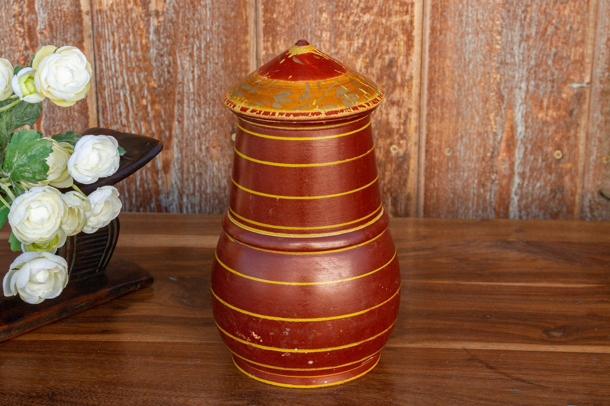 Shoni Polychrome Treen Lidded Pot