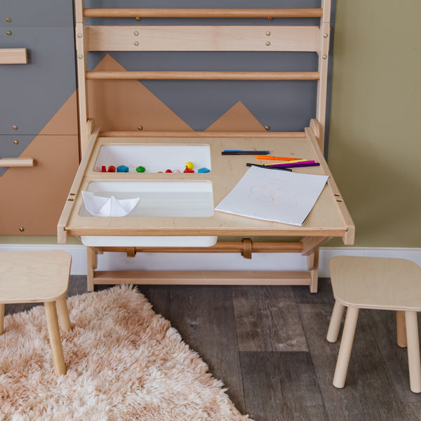 Wood and Hearts 3-in-1 Swedish Ladder Wall Gym for Kids 3+