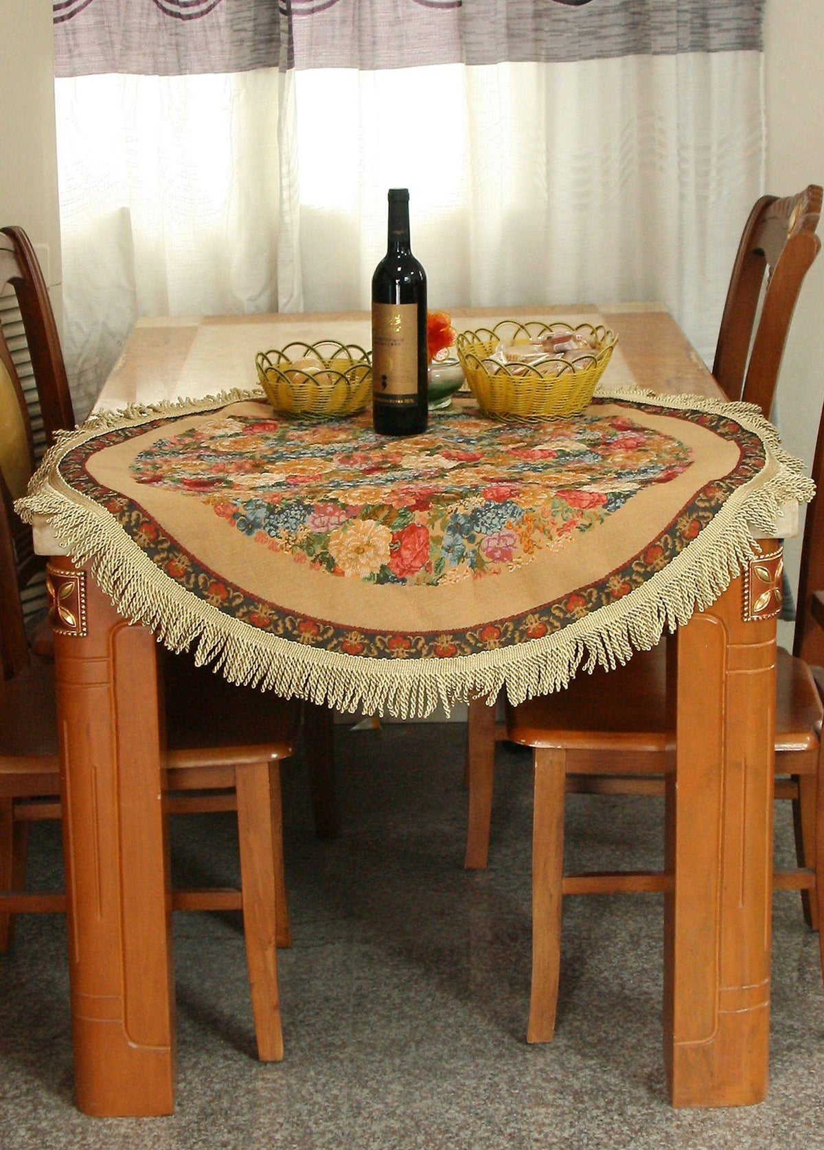 Tache Colorful Country Rustic Floral Morning Awakening Woven Tapestry Tablecloth (3089B)