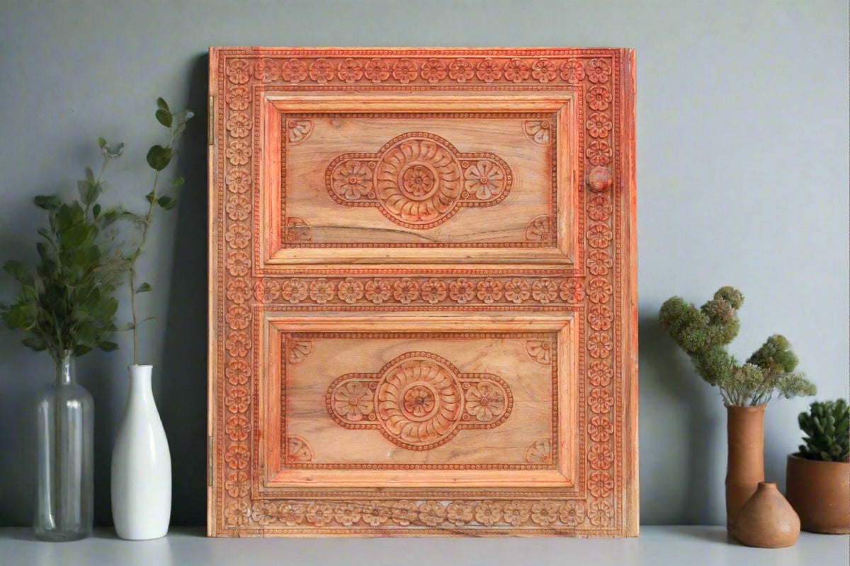 Antique Tall Chinar Kashmir Wood Panel