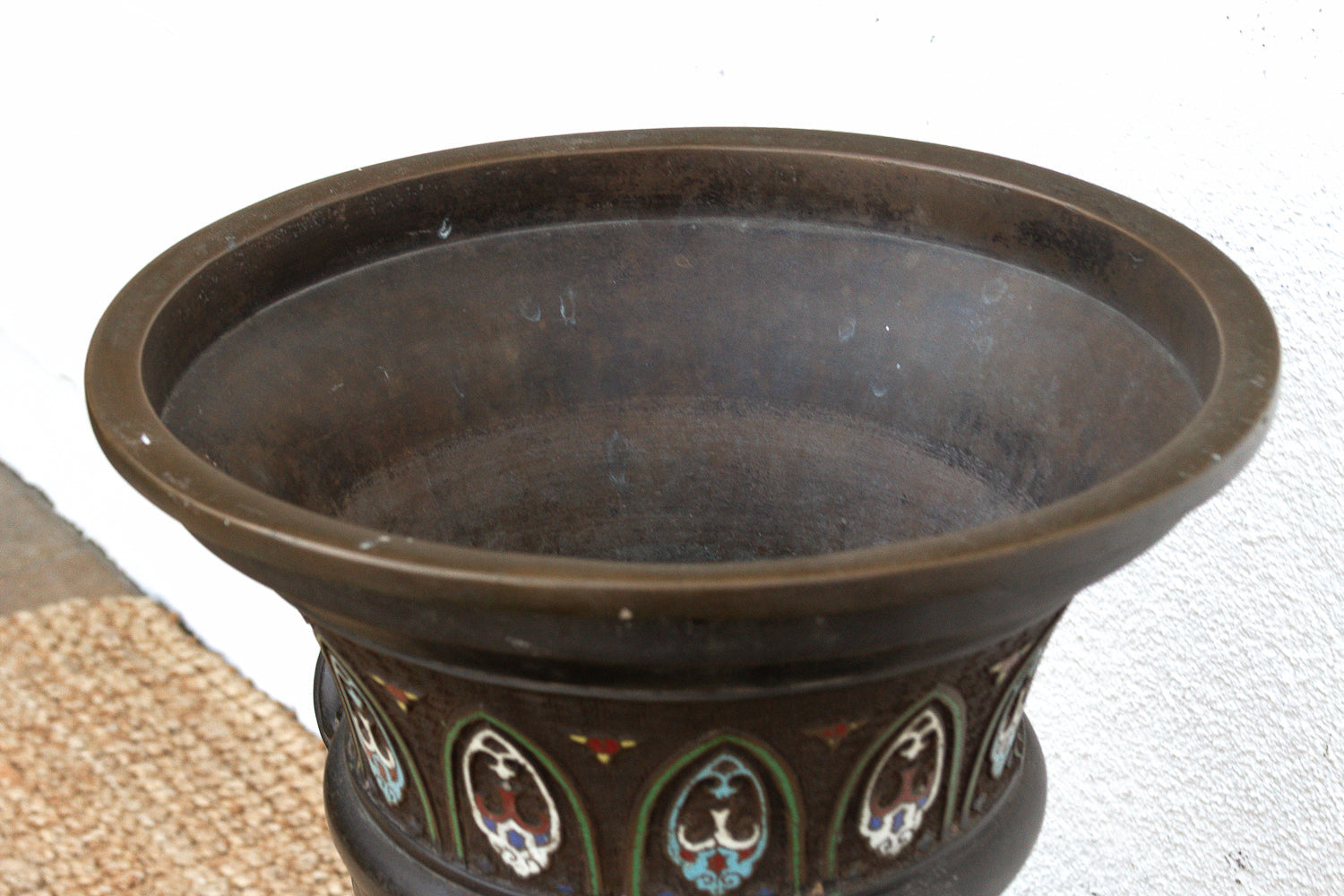 Massive Chinese Cloisonne Enamel Floor Vase