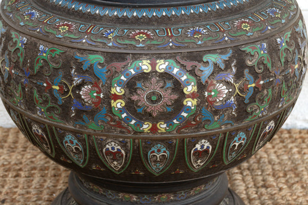 Massive Chinese Cloisonne Enamel Floor Vase