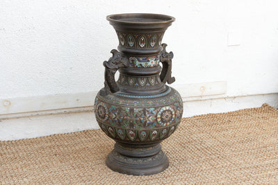 Massive Chinese Cloisonne Enamel Floor Vase