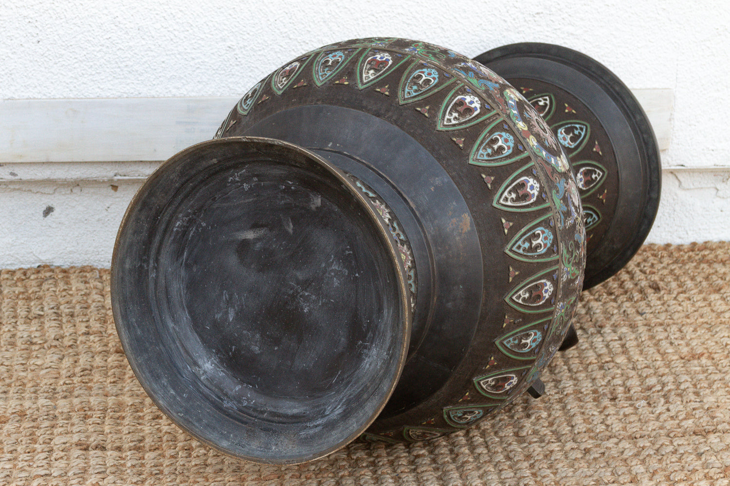 Massive Chinese Cloisonne Enamel Floor Vase