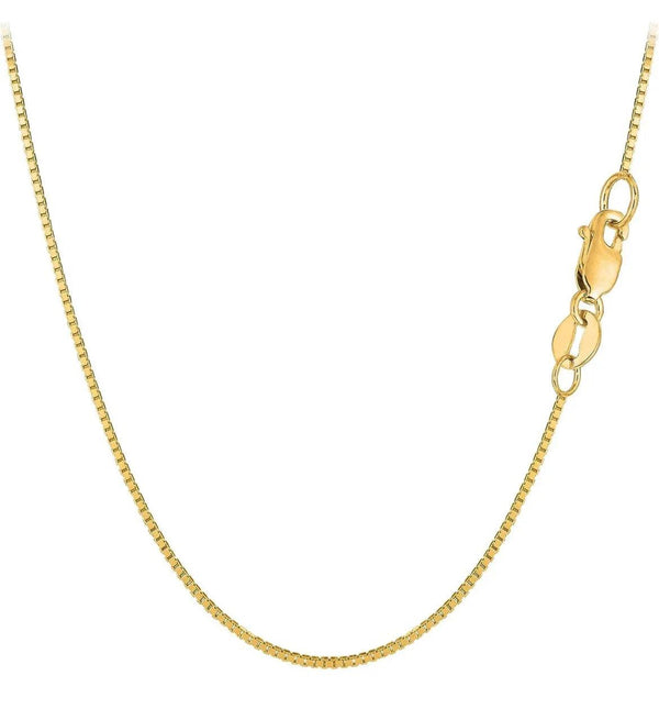 Donatello Gian, Chain Necklace, 10K Yellow Gold Box Chain Necklace, Unisex Chain, Italian Made 10K Gold, .80MM 16-24 Inch, Lobster Clasp - Gifts for You 'n Me