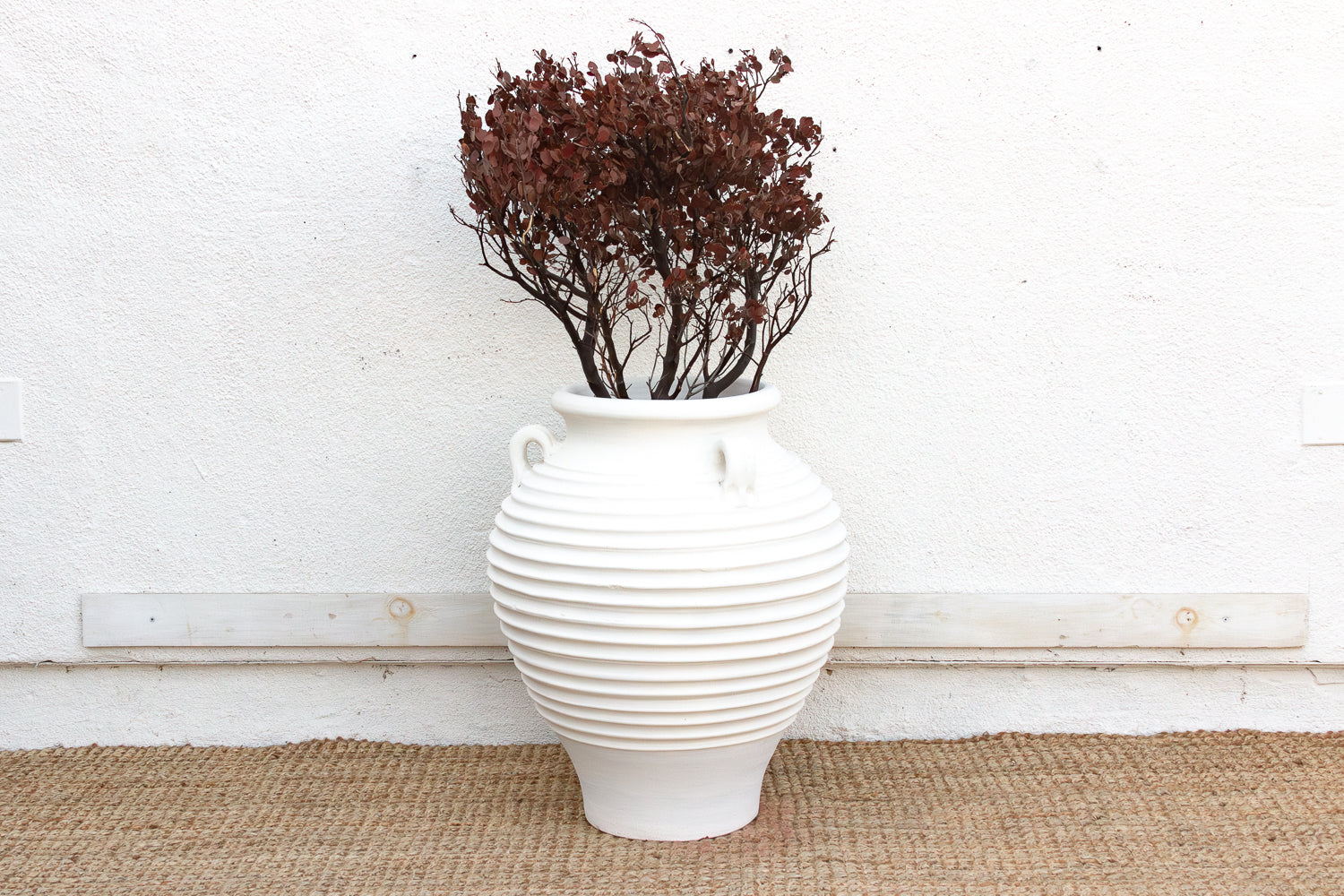 Large White Terracotta Greek Planter