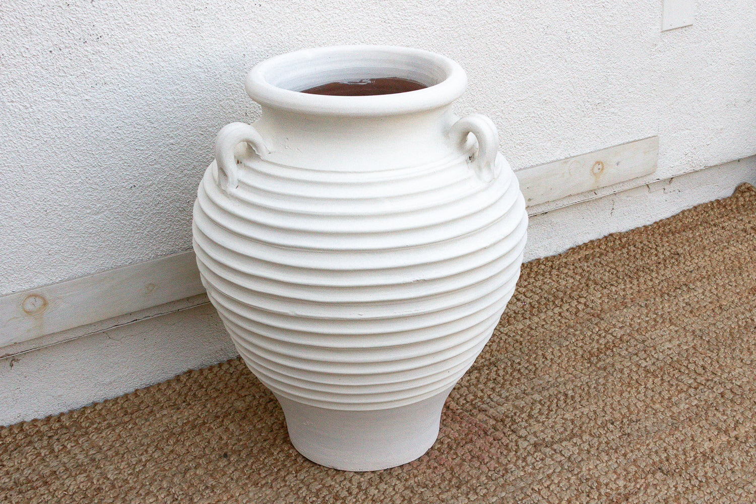 Large White Terracotta Greek Planter