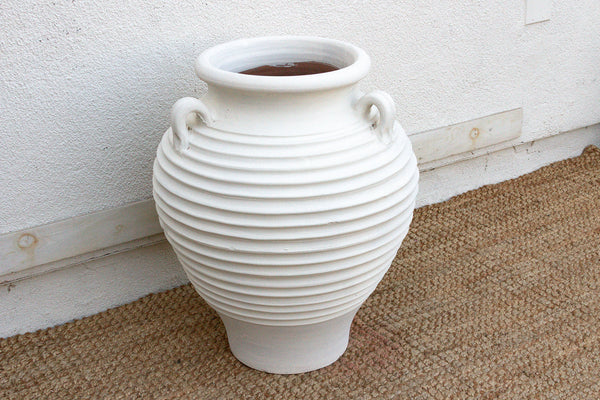 Large White Terracotta Greek Planter
