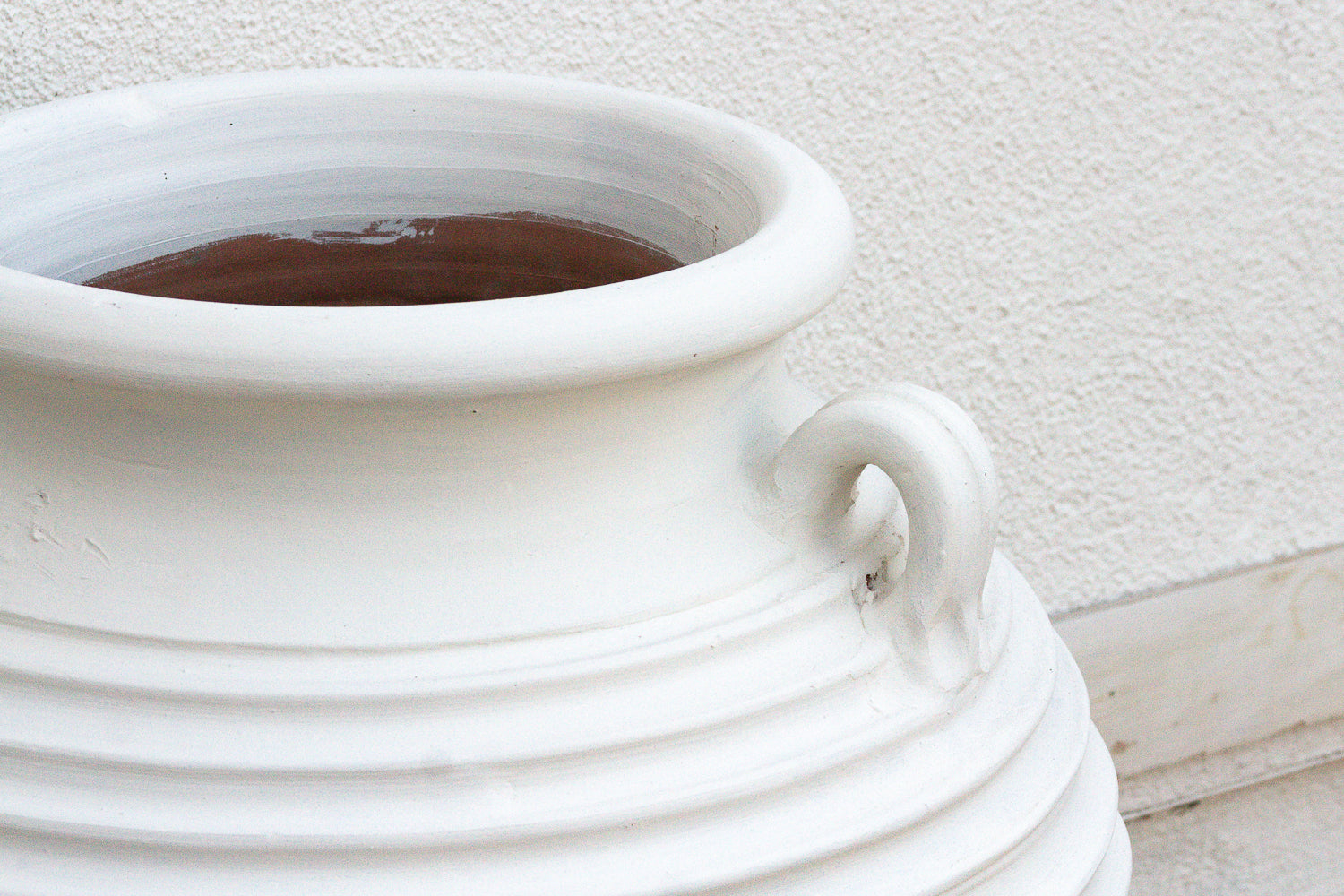 Large White Terracotta Greek Planter