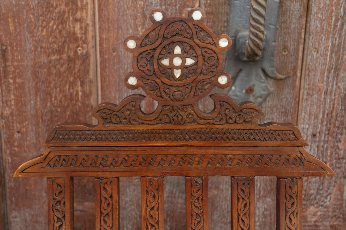 Antique Carved Mother of Pearl Chair
