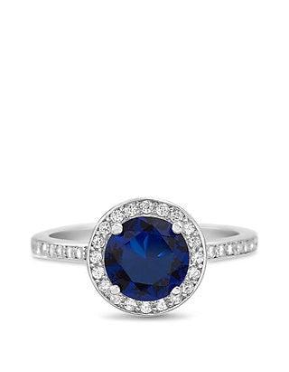 Created Sapphire Halo Ring - Gifts for You 'n Me
