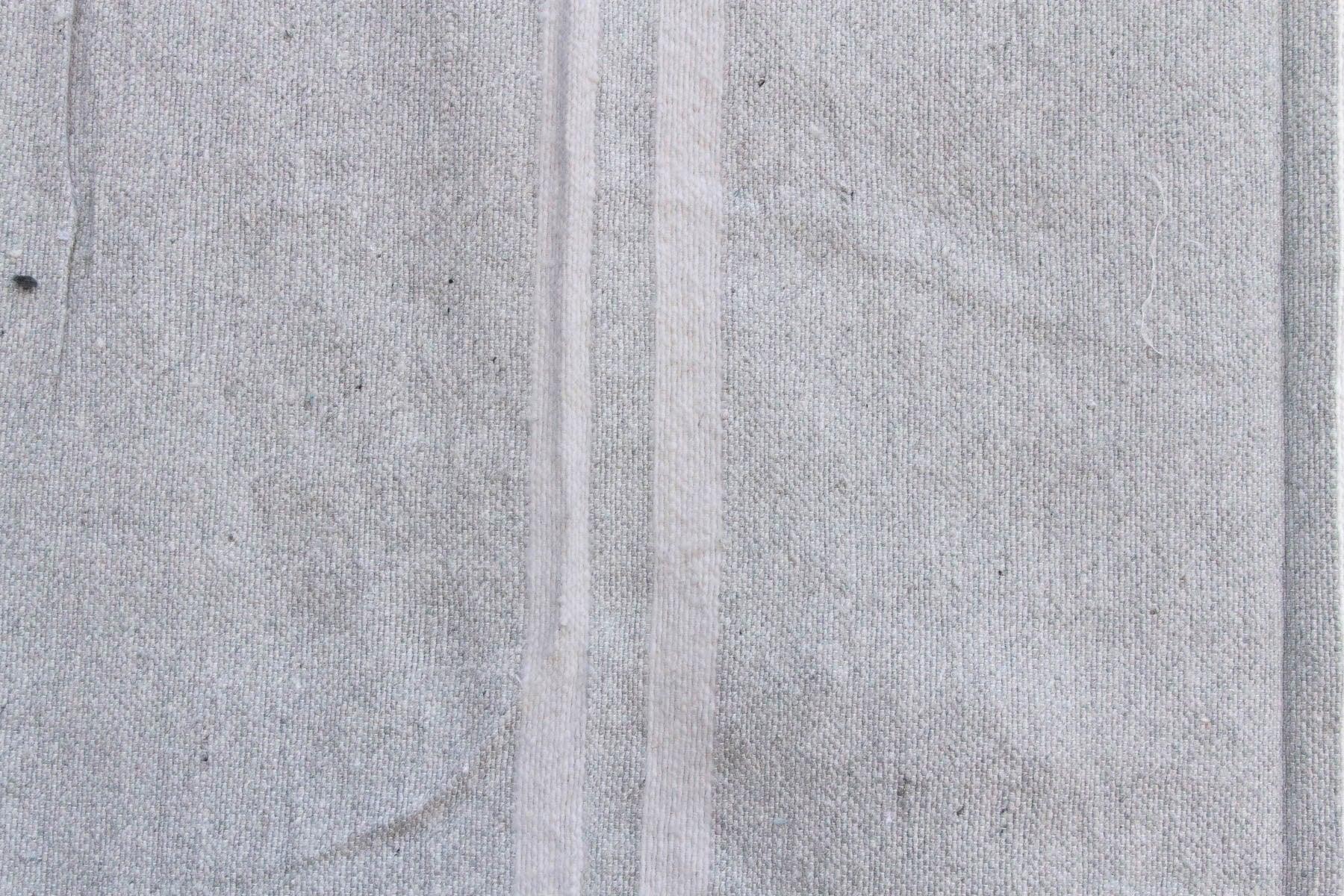 Dove Grey Striped Moroccan Pom Pom Blanket