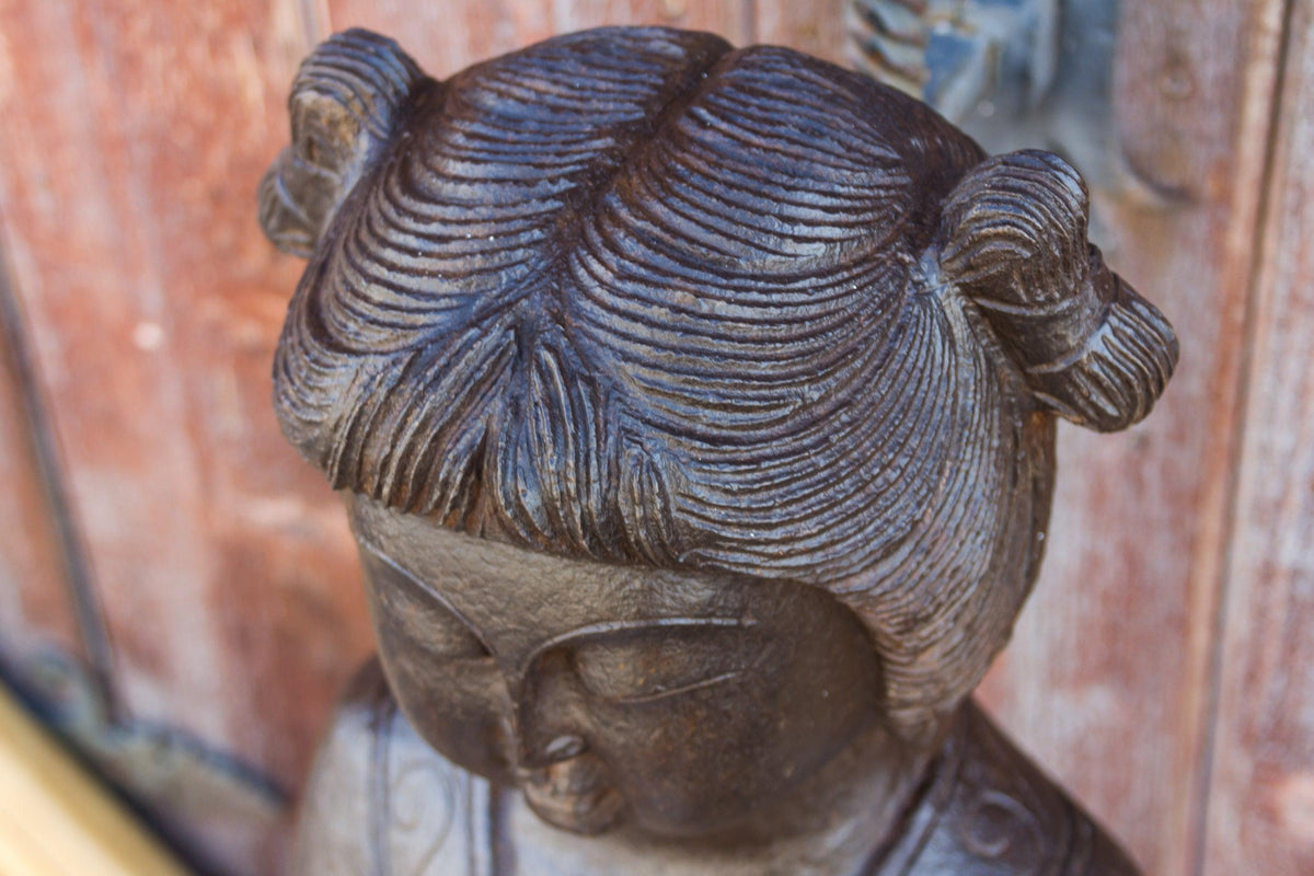 Handcarved Black Stone Imperial Statue