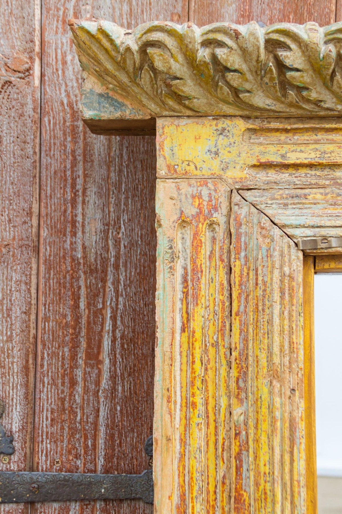 19th Century Carved Tibari Window Mirror