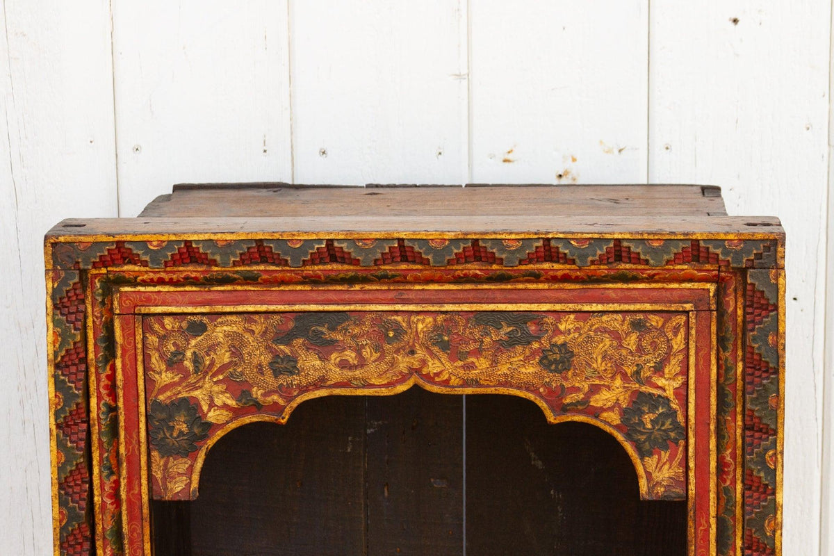 Antique Painted Tibetan Altar Shrine
