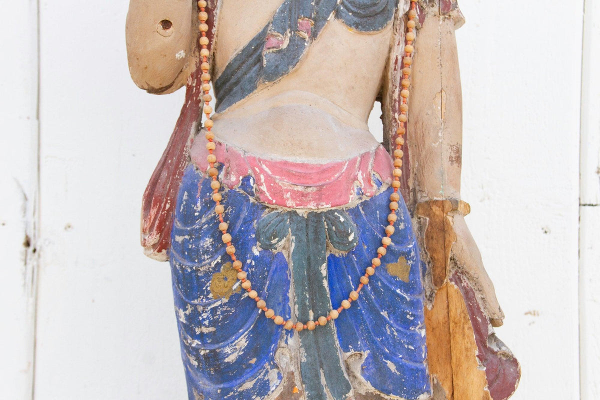 Antique Polychrome Quan-Yin Statue
