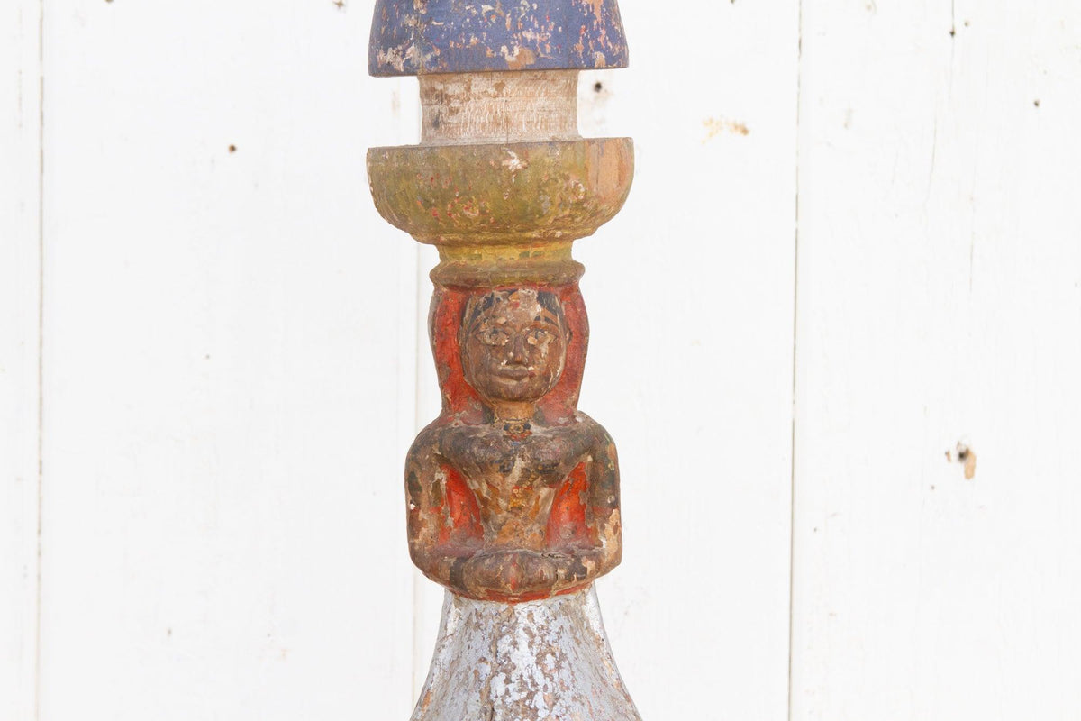 Rare 1850's Indian Ceremonial Carved Post