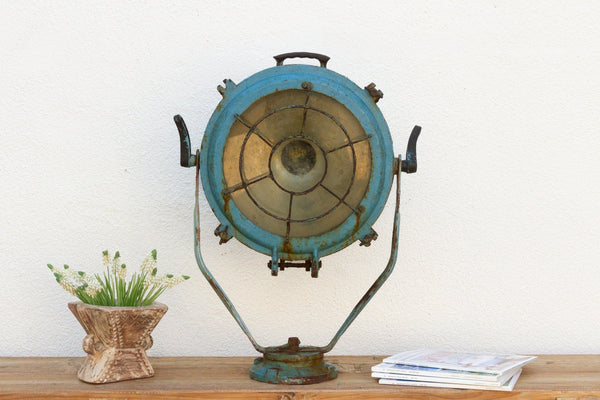 Antique Metal Sea Blue Ship Spotlight DE-COR | Globally Inspired