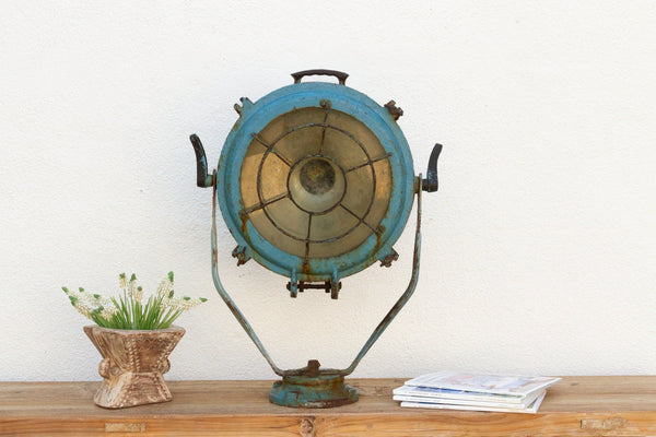 Antique Metal Sea Blue Ship Spotlight DE-COR | Globally Inspired