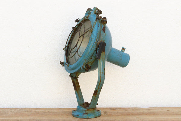 Antique Metal Sea Blue Ship Spotlight DE-COR | Globally Inspired