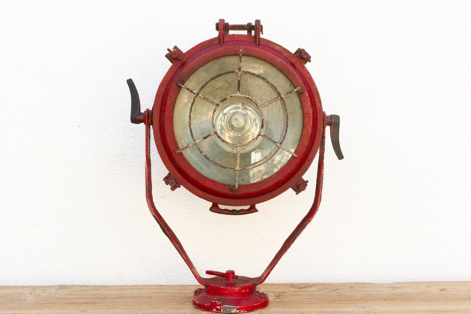 Antique Industrial Red Ship Lantern DE-COR | Globally Inspired