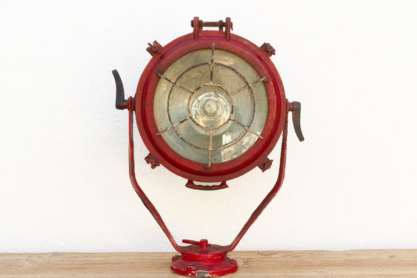 Antique Industrial Red Ship Lantern DE-COR | Globally Inspired