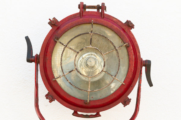 Antique Industrial Red Ship Lantern DE-COR | Globally Inspired
