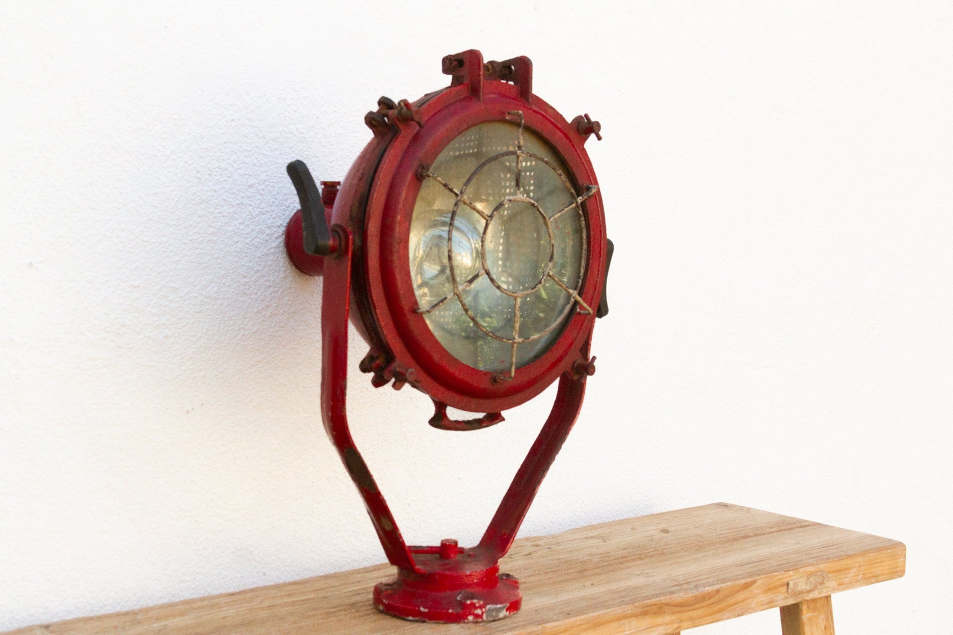 Antique Industrial Red Ship Lantern DE-COR | Globally Inspired