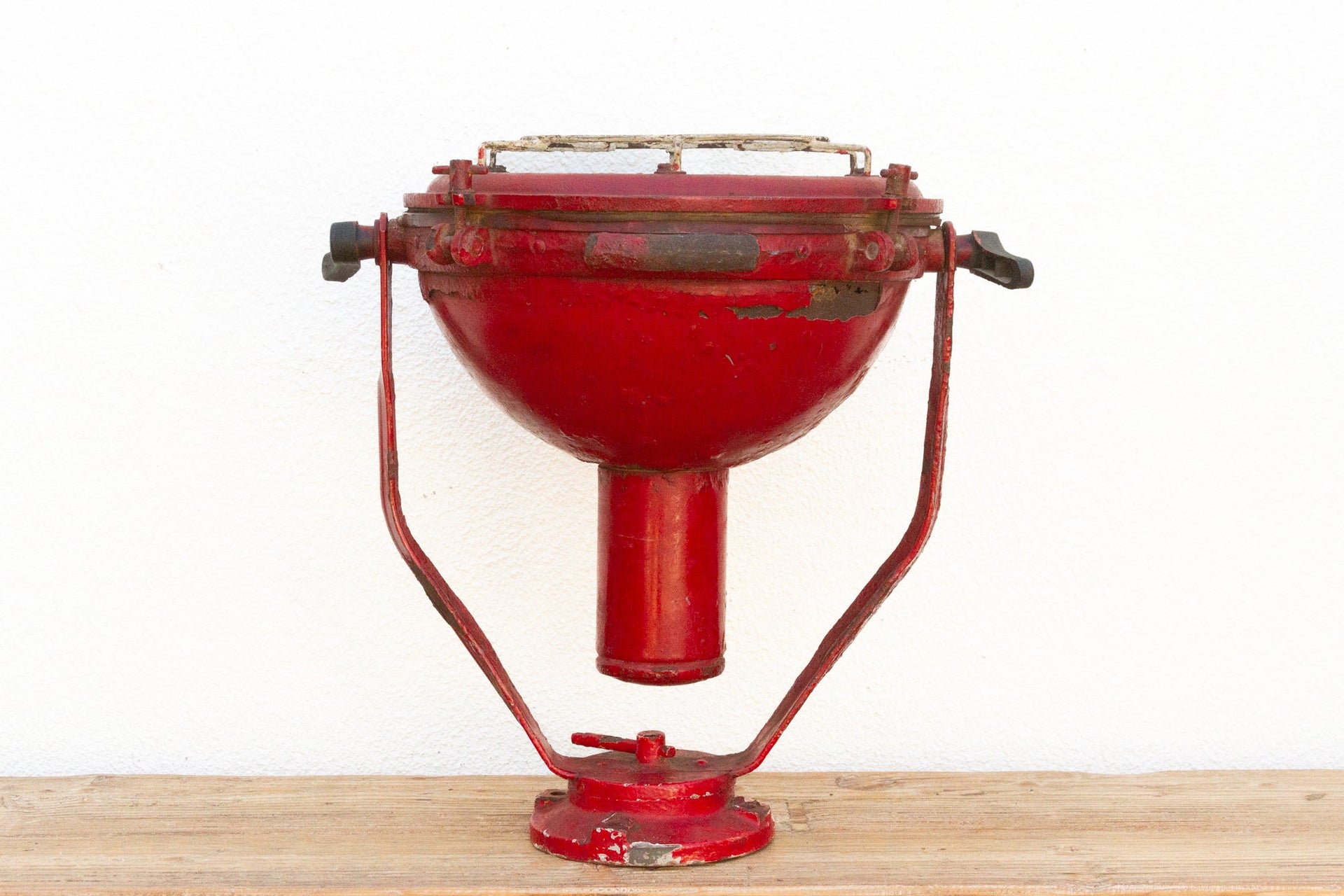 Antique Industrial Red Ship Lantern DE-COR | Globally Inspired